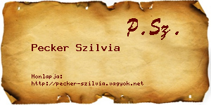Pecker Szilvia névjegykártya